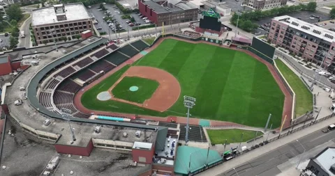 Orbiting flight around the ballpark Stock Footage 250583050