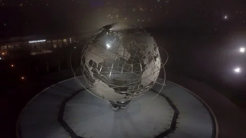 Orbiting Flushing Meadows Globe Stock Footage 74777025