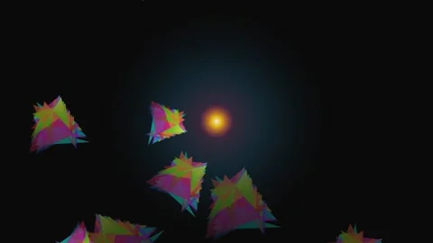 Orbiting Geometric Shape Loop - Central Glowing Light Cosmic Backdrop 스톡 동영상 341568465