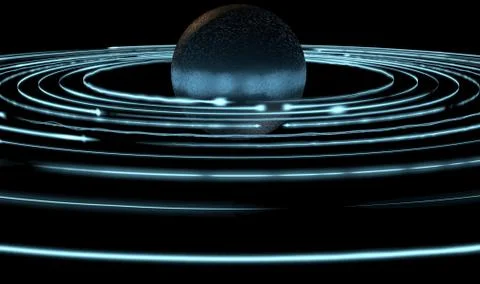 Orbiting Light Trails And Planet Stock Illustration