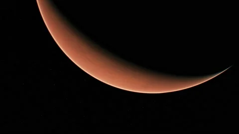 Orbiting Planet Mars in deep space Stock Footage 234837978