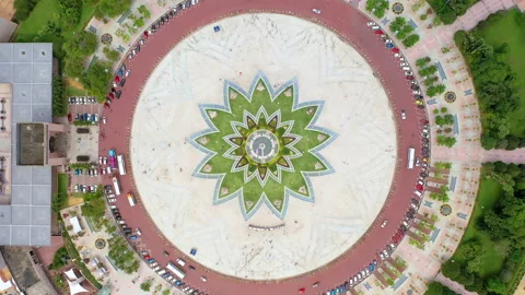 Orbiting Putra Square With Putra Mosque And Perdana Putra Putrajaya Malaysia Stock Footage 131493547