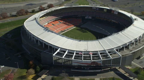 Orbiting RFK Memorial Stadium in Washington DC. Shot in November 2011. Stock Footage 59210118