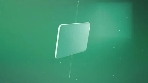 Orbiting ring causing card rotating on teal stage, revealing lens, drifting UI Stock Footage 337885965