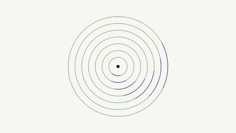 Orbiting Rings of Gradient Color Modern Abstract Animation Background Stock Footage 333079139