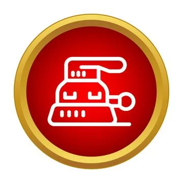 Orbiting sander woodworking tool icon for carpentry Stock Illustration