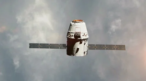 Orbiting satellite. Breathtaking view in 4K Stock Footage 35560205