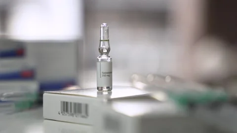 Orbiting Shot Around Testosterone Ampoule Stock Footage 327479364