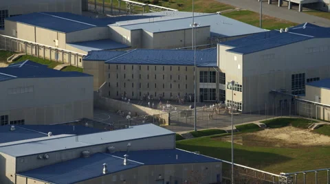 Orbiting South Woods State Prison near Bridgeton, New Jersey. Shot in 2011. Stock Footage