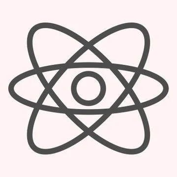 Orbits line icon. Circular atom physical structure. Astronomy vector design Ilustración de archivo