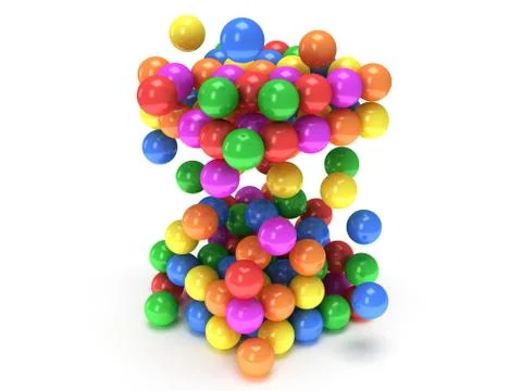 Orbs block. Assembling concept. On white. Stock Illustration