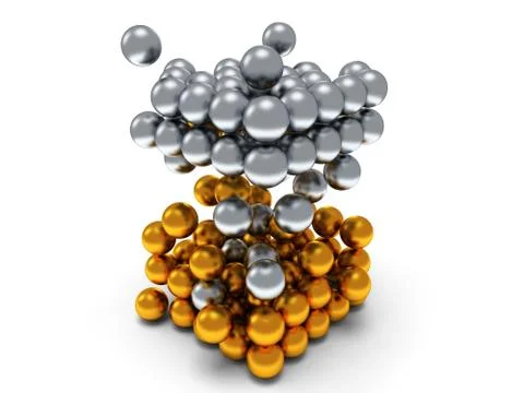 Orbs block. Assembling concept. On white. Stock Illustration