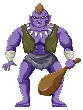 Orc cartoon character isolated Stock Illustration