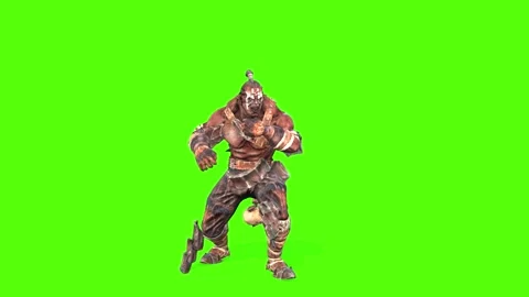 Orc Idle Block Green Screen Animation 3D... | Stock Video | Pond5