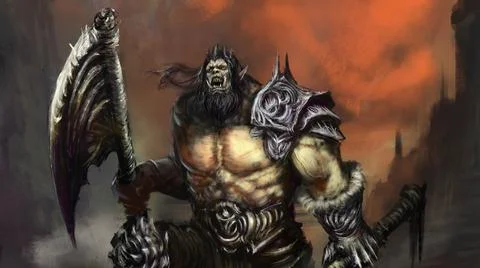 Orc Leader Mirror Stock Illustration