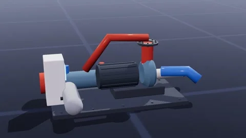 Orc skid geothermal 3d loop 3D animation seamless loop Stock Footage 341779792