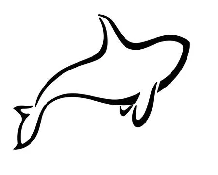 Orca killer whale is a vector stylized sign for a logo or pictogram. Illustrazione stock