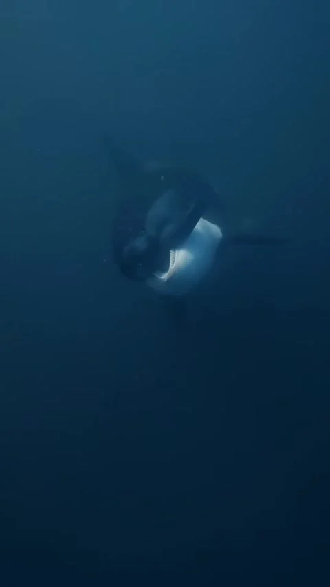 Orca whale attacks stingray in the sea Stock Footage 321234420