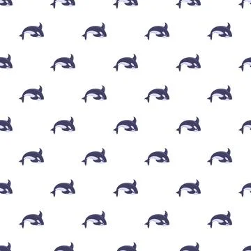 Orca whale drawing pattern on white background Illustrazione stock