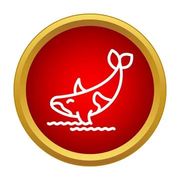 Orca whale killer whale jumping from water icon Stock Illustration