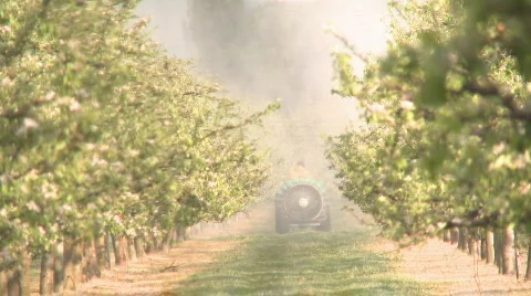 Orchard sprayer rear view Stock Footage 533733