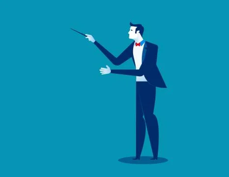 Orchestra conductor. Concept conductor vector illustration. Stock Illustration