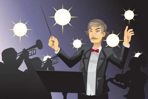 Orchestra conductor Stock Illustration