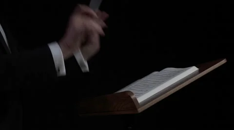 Orchestra conductor on stage. Stock Footage 61018214