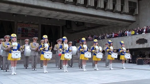 The orchestra of drummers. Video stock 75613707