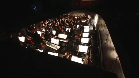 Orchestra in orchestra pit during Passenger Stock Footage 299649931
