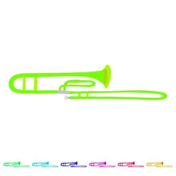 Orchestra trombone vector cartoon graphic Stock Illustration