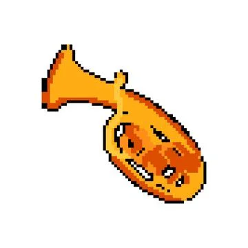 Orchestra tuba pixel art vector illustration Stock Illustration