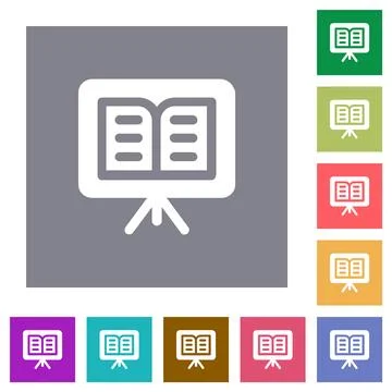 Orchestral music sheets stand solid square flat icons Stock Illustration