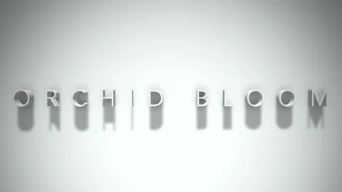 Orchid bloom 3D title animation with shadows on a white background Stock Footage 297819771