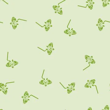 Orchid blossom spring glyph vector seamless pattern 스톡 일러스트