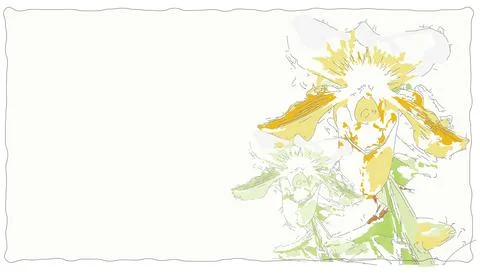 Orchid flower frame with space for text, floral themed greeting card Stock Illustration
