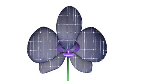Orchid Solar Panel Concept 3D Rendering isolated Illustrazione stock