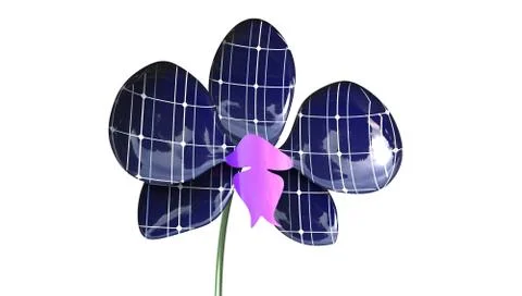 Orchid Solar Panel Concept 3D Rendering isolated Stock Illustration