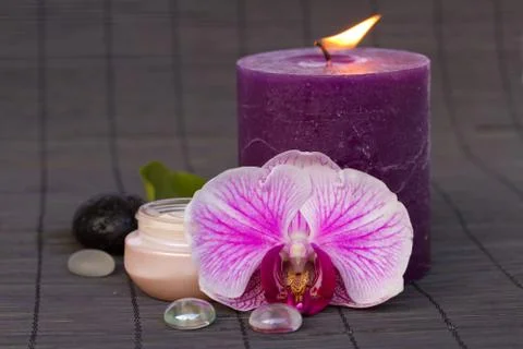 Orchid spa set Stock Photos