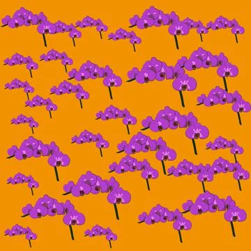 Orchid sprig pattern. Illustrazione stock