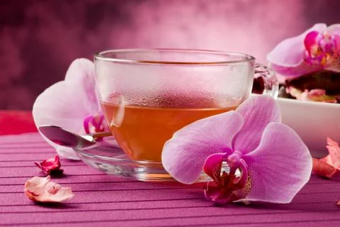 Orchid tea Stock Photos