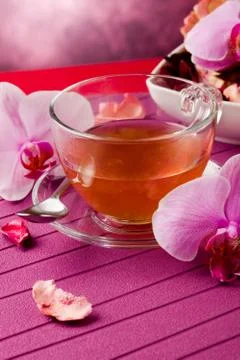 Orchid tea Stock Photos