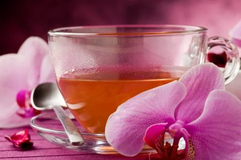 Orchid tea Stock Photos