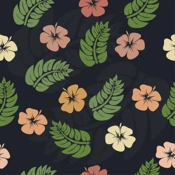 Orchids floral seamless pattern Stock Illustration