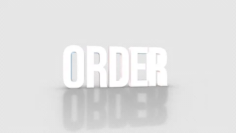 Order 3D Text spinning on an orange background. Looped video.4K 動画素材 276679830