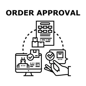 Order approval process automation concept illustration Illustrazione stock