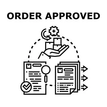 Order approved concept for business process fulfillment 库存插图