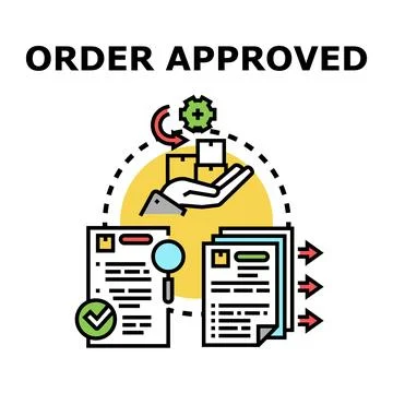 Order approved concept for business process fulfillment Stock Illustration