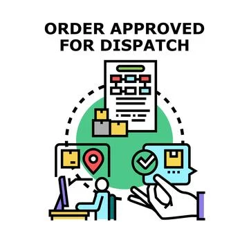 Order approved for dispatch process concept 库存插图
