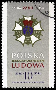 Order of the Banner of Labor, First Class, 40 Years of the Polish People's .. Stock Photos